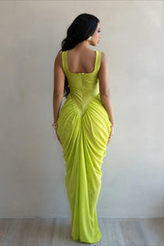 Ruched Waist Bodycon Maxi Dress