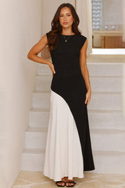 Color Block Sleeveless Maxi Dress