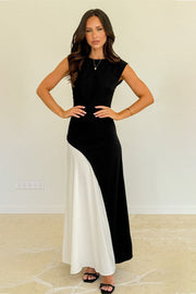 Color Block Sleeveless Maxi Dress