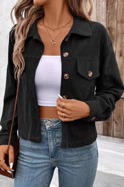 Corduroy Button-Front Shirt Jacket