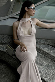 Halter Fitted Maxi Maxi Dress