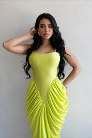 Ruched Waist Bodycon Maxi Dress