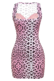 Sexy Animal Lace Splice Mini Dress