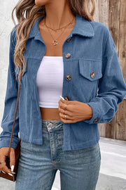 Corduroy Button-Front Shirt Jacket