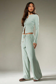Stripe Button Cord Easy Two Piece Set