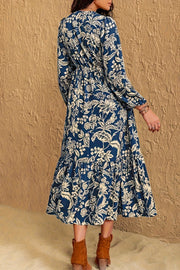 Boho Floral Long Sleeve Maxi Dress