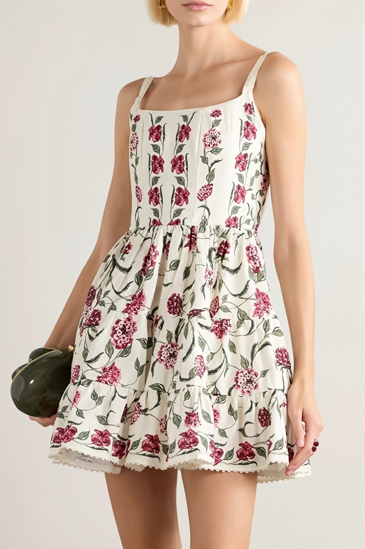 Lace Floral Cami A Line Boho Dress