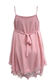 Tiered Sequin Mesh V Neck Mini Dress