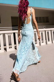 Elegant Lace Backless Maxi Dress