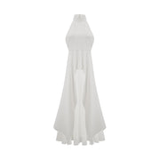 Inés halterneck layered long dress