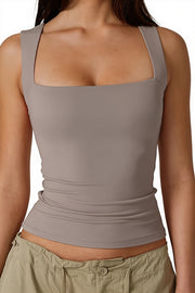 Square Neck Fitted Tank Top