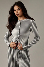 Stripe Button Cord Easy Two Piece Set