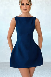 Backless Fit and Flare Mini Dress
