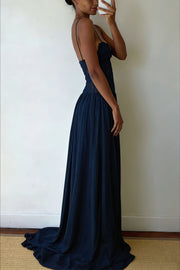 Elegant Lace Hollow Splice Chiffon Dress