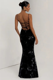 Floral Backless Tie Cami Maxi Dress