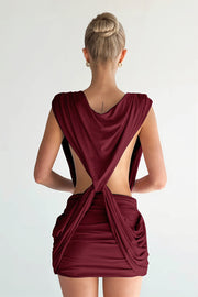 Twist Plunging Bodycon Mini Dress