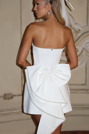 Back Bow A Line Tube Summer Mini Dress