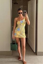 Sexy Knit Cut Out Halter Backless Tie Waist Mini Dress