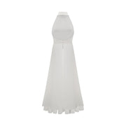 Inés halterneck layered long dress