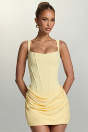 Corset Solid Ruched Mini Dress