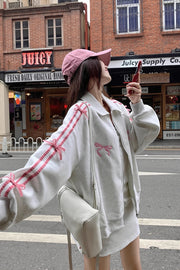 Bow Splice Sweatshirt Zip-Up Jacket