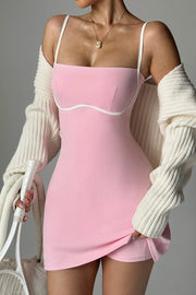 Polka Dots Contrast Cami Mini Dress
