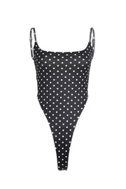 Polka Dot Cutout Open Back Cami Top