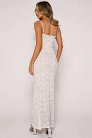 Lace V Neck Bodycon Cami Maxi Dress