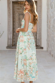 Fresh Linen Floral Swing Boho Dress