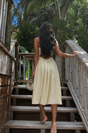 Texture Cutout Halter Maxi Dress