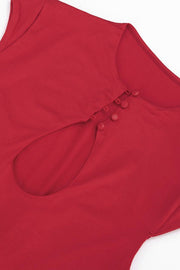 Solid Bodycon Chest Hollow Mini Dress