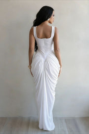 Ruched Waist Bodycon Maxi Dress