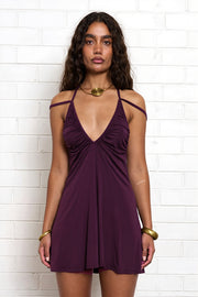 Cami Cutout Back Tie Ruched Mini Dress