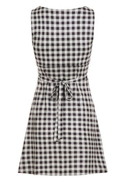 Vintage Plaid Tie A Line Mini Dress