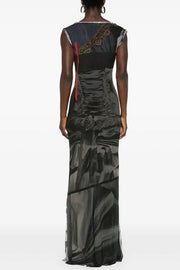 Sleeveless Fitted Printed Bodycon Dress