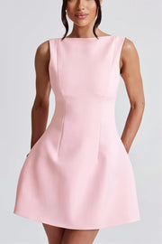 Backless Fit and Flare Mini Dress