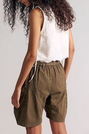 High Waist Utility Wide Leg Loose Fit Shorts