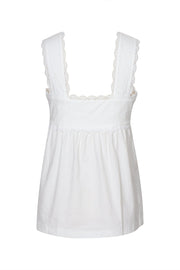 Lace Trim Button Babydoll Tank Top