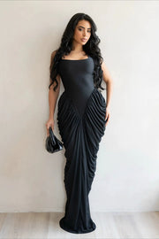 Ruched Waist Bodycon Maxi Dress