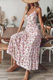 Ditsy Floral Bow Back Cami Maxi Dress
