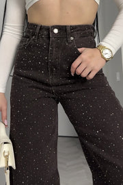 Street Rhinestone Loose Casual Jeans