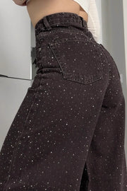 Street Rhinestone Loose Casual Jeans