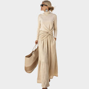 Elegant Twist-Waist Wide-Leg Set