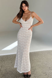 Lace V Neck Bodycon Cami Maxi Dress
