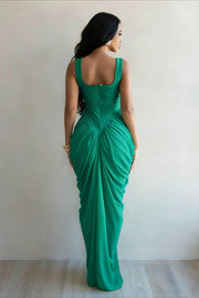 Ruched Waist Bodycon Maxi Dress