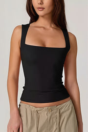 Square Neck Fitted Tank Top