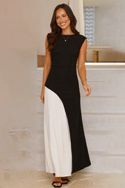 Color Block Sleeveless Maxi Dress