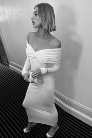 Long-Sleeve Solid Maxi Dress
