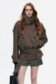 Double Breasted Belted Trench Jacket