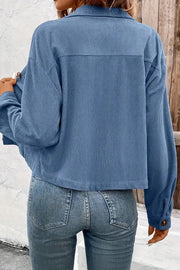 Corduroy Button-Front Shirt Jacket
